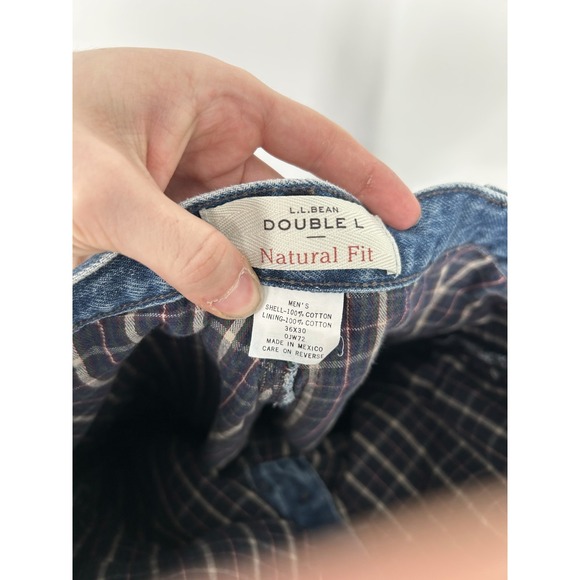 LL Bean Double L Jeans Mens 36x30 Medium Wash Denim Natural Fit Flannel Lined - Picture 5 of 9